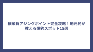 横須賀アジングポイント完全攻略！地元民が教える爆釣スポット15選