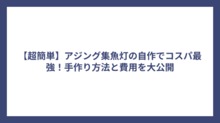 【超簡単】アジング集魚灯の自作でコスパ最強！手作り方法と費用を大公開