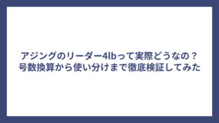 アジングのリーダー4lbって実際どうなの？号数換算から使い分けまで徹底検証してみた