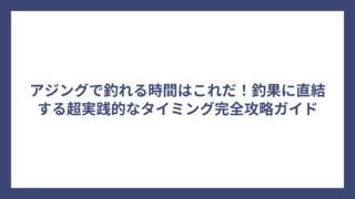 アジングで釣れる時間はこれだ！釣果に直結する超実践的なタイミング完全攻略ガイド