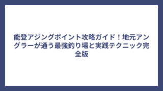 能登アジングポイント攻略ガイド！地元アングラーが通う最強釣り場と実践テクニック完全版