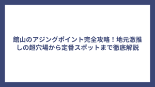 館山のアジングポイント完全攻略！地元激推しの超穴場から定番スポットまで徹底解説