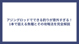 アジングロッドでできる釣りが意外すぎる！1本で狙える魚種とその攻略法を完全解説