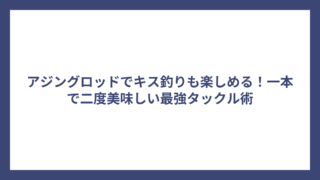 アジングロッドでキス釣りも楽しめる！一本で二度美味しい最強タックル術