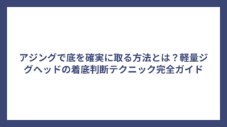 アジングで底を確実に取る方法とは？軽量ジグヘッドの着底判断テクニック完全ガイド