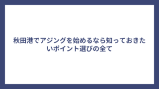 秋田港でアジングを始めるなら知っておきたいポイント選びの全て