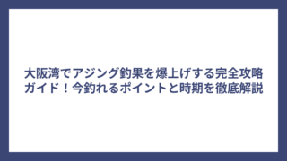 大阪湾でアジング釣果を爆上げする完全攻略ガイド！今釣れるポイントと時期を徹底解説
