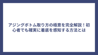アジングボトム取り方の極意を完全解説！初心者でも確実に着底を感知する方法とは