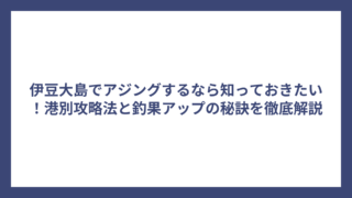 伊豆大島でアジングするなら知っておきたい！港別攻略法と釣果アップの秘訣を徹底解説