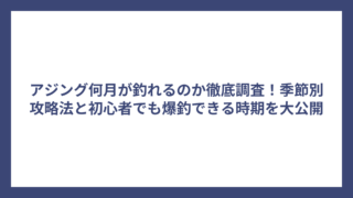 アジング何月が釣れるのか徹底調査！季節別攻略法と初心者でも爆釣できる時期を大公開