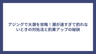 アジングで大潮を攻略！潮が速すぎて釣れないときの対処法と釣果アップの秘訣