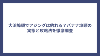 大浜埠頭でアジングは釣れる？バナナ埠頭の実態と攻略法を徹底調査