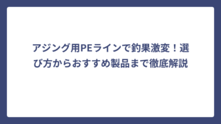 アジング用PEラインで釣果激変！選び方からおすすめ製品まで徹底解説