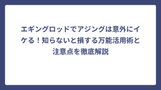 エギングロッドでアジングは意外にイケる！知らないと損する万能活用術と注意点を徹底解説