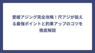 愛媛アジング完全攻略！尺アジが狙える最強ポイントと釣果アップのコツを徹底解説