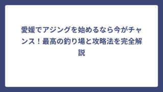 愛媛でアジングを始めるなら今がチャンス！最高の釣り場と攻略法を完全解説