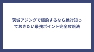 茨城アジングで爆釣するなら絶対知っておきたい最強ポイント完全攻略法