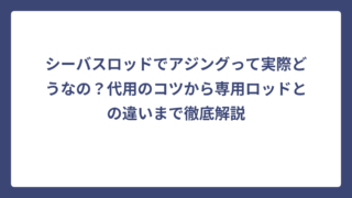 シーバスロッドでアジングって実際どうなの？代用のコツから専用ロッドとの違いまで徹底解説