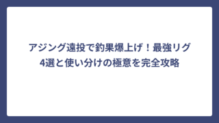アジング遠投で釣果爆上げ！最強リグ4選と使い分けの極意を完全攻略