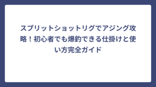 スプリットショットリグでアジング攻略！初心者でも爆釣できる仕掛けと使い方完全ガイド