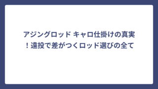 アジングロッド キャロ仕掛けの真実！遠投で差がつくロッド選びの全て