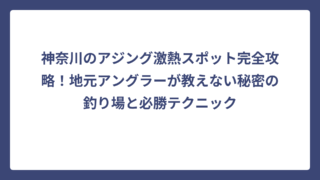 神奈川のアジング激熱スポット完全攻略！地元アングラーが教えない秘密の釣り場と必勝テクニック