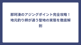 那珂湊のアジングポイント完全攻略！地元釣り師が通う聖地の実態を徹底解剖