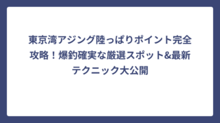 東京湾アジング陸っぱりポイント完全攻略！爆釣確実な厳選スポット&最新テクニック大公開