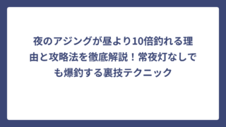 夜のアジングが昼より10倍釣れる理由と攻略法を徹底解説！常夜灯なしでも爆釣する裏技テクニック