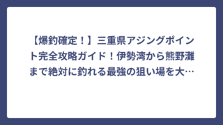 【爆釣確定！】三重県アジングポイント完全攻略ガイド！伊勢湾から熊野灘まで絶対に釣れる最強の狙い場を大公開