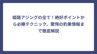 姫路アジングの全て！絶好ポイントから必勝テクニック、驚愕の釣果情報まで徹底解説