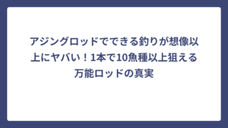 アジングロッドでできる釣りが想像以上にヤバい！1本で10魚種以上狙える万能ロッドの真実