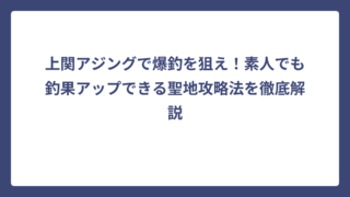 上関アジングで爆釣を狙え！素人でも釣果アップできる聖地攻略法を徹底解説