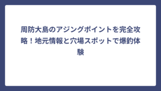 周防大島のアジングポイントを完全攻略！地元情報と穴場スポットで爆釣体験