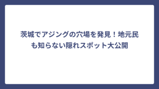 茨城でアジングの穴場を発見！地元民も知らない隠れスポット大公開