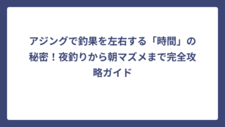 アジングで釣果を左右する「時間」の秘密！夜釣りから朝マズメまで完全攻略ガイド