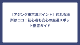 【アジング東京湾ポイント】釣れる場所はココ！初心者も安心の厳選スポット徹底ガイド