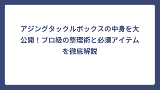 アジングタックルボックスの中身を大公開！プロ級の整理術と必須アイテムを徹底解説