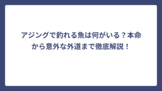 アジングで釣れる魚は何がいる？本命から意外な外道まで徹底解説！