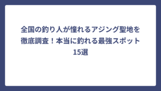 全国の釣り人が憧れるアジング聖地を徹底調査！本当に釣れる最強スポット15選