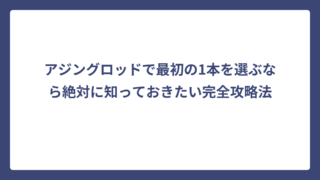 アジングロッドで最初の1本を選ぶなら絶対に知っておきたい完全攻略法
