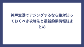 神戸空港でアジングするなら絶対知っておくべき攻略法と最新釣果情報総まとめ