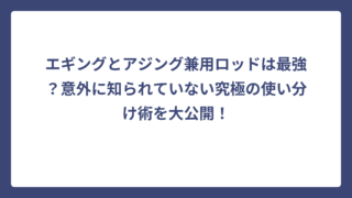 エギングとアジング兼用ロッドは最強？意外に知られていない究極の使い分け術を大公開！