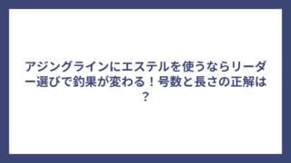 アジングラインにエステルを使うならリーダー選びで釣果が変わる！号数と長さの正解は？