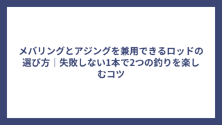 メバリングとアジングを兼用できるロッドの選び方｜失敗しない1本で2つの釣りを楽しむコツ