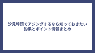 汐見埠頭でアジングするなら知っておきたい釣果とポイント情報まとめ