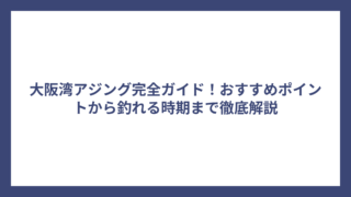 大阪湾アジング完全ガイド！おすすめポイントから釣れる時期まで徹底解説