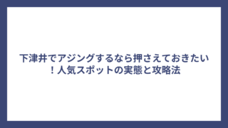 下津井でアジングするなら押さえておきたい！人気スポットの実態と攻略法