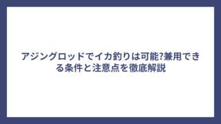 アジングロッドでイカ釣りは可能?兼用できる条件と注意点を徹底解説