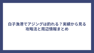 白子漁港でアジングは釣れる？実績から見る攻略法と周辺情報まとめ